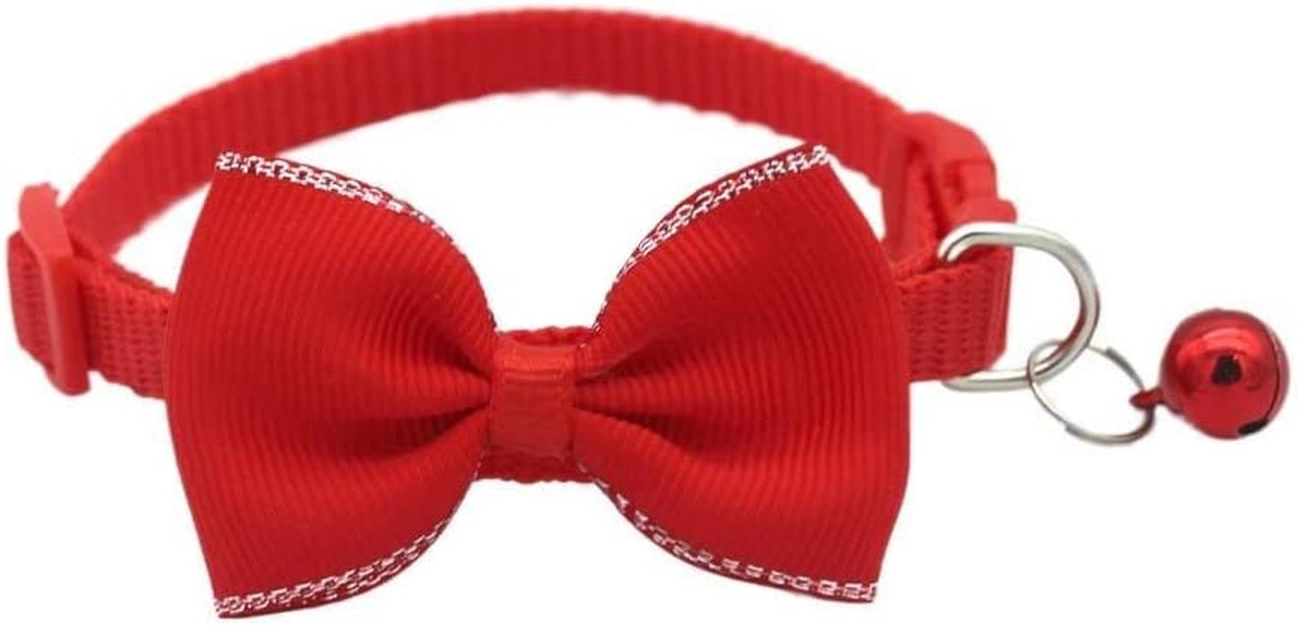 Dog Collar for Small Dogs,Soft Cat Collars Breakaway Pet Collar with Bow Tie Bells Pendant,Adjustable Collar for Small Medium Large Dogs(Yellow) Animals & Pet Supplies > Pet Supplies > Dog Supplies > Dog Apparel BEMEI Red  