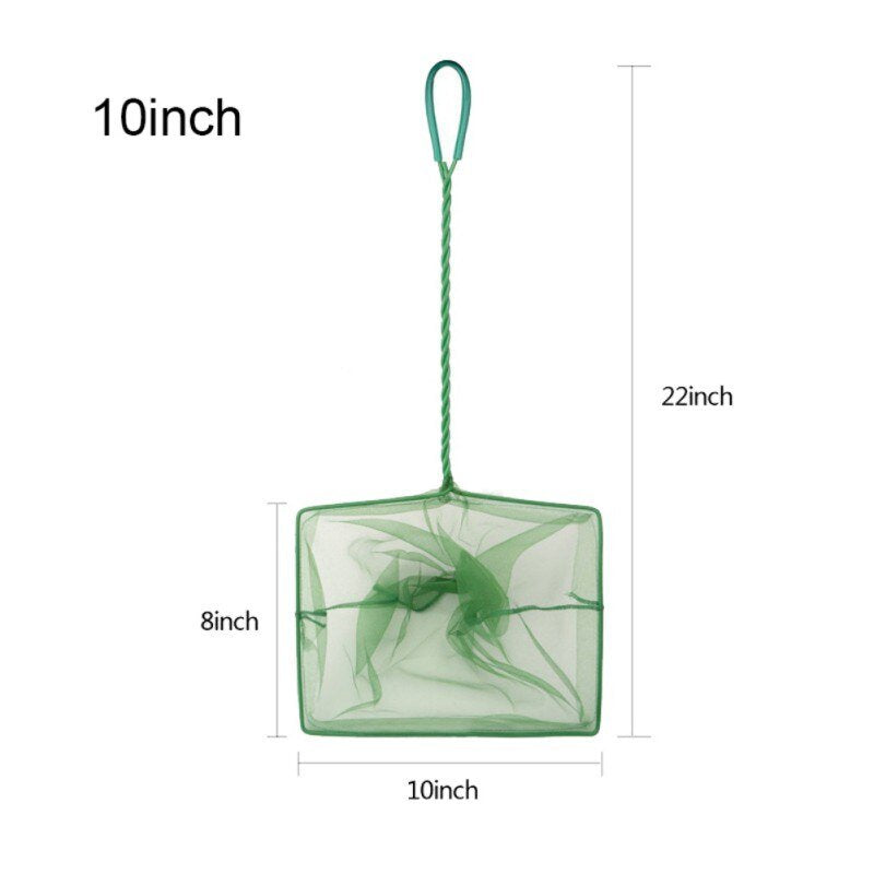 Aquarium Fish Net Fine Quick Catch Mesh Nylon Fishing Catch Nets with Plastic Handle - Green Animals & Pet Supplies > Pet Supplies > Fish Supplies > Aquarium Fish Nets Popvcly 10"  