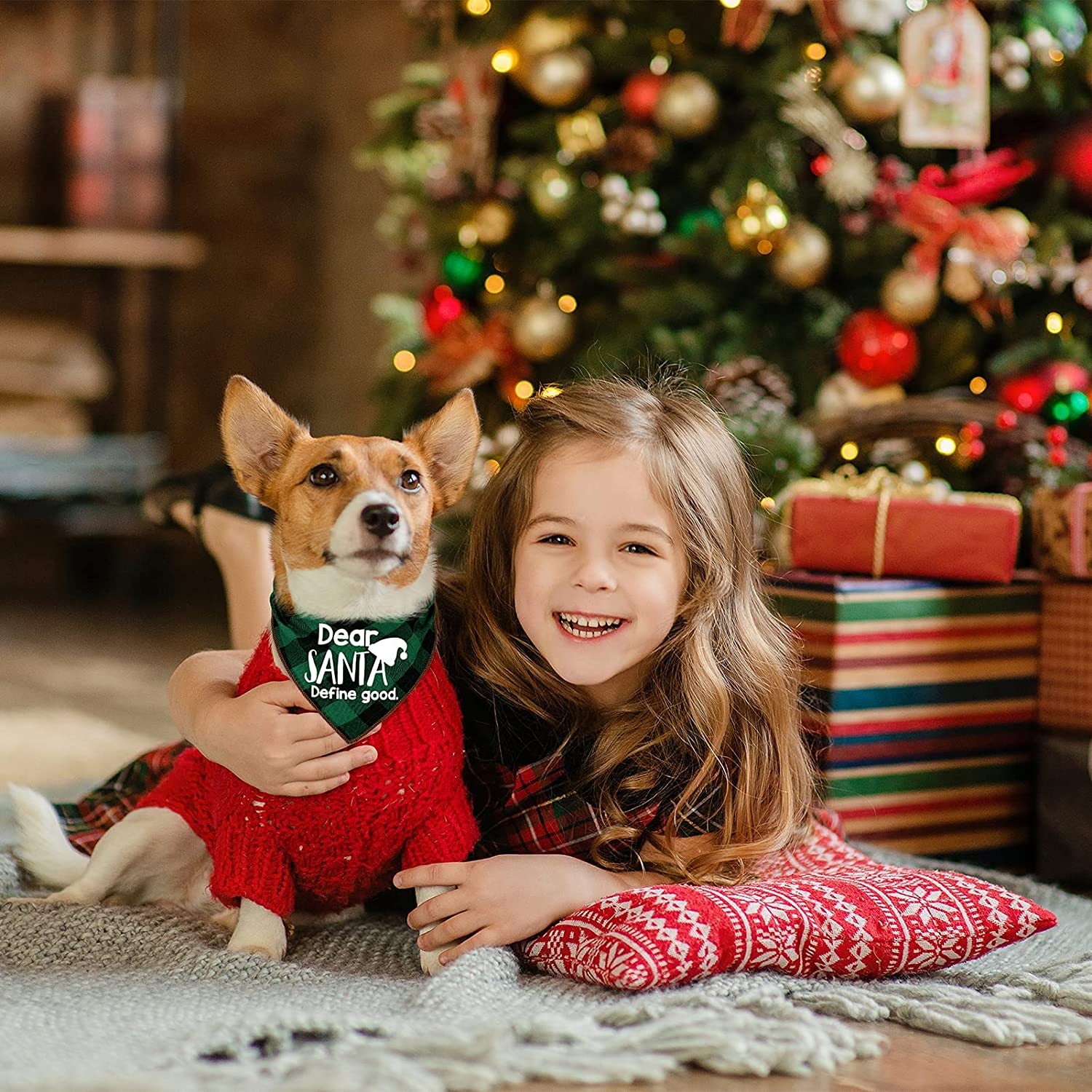 4 Pack Birthday Dog Bandanas - Classic Triangle Merry Christmas Printing Fall Plaid Xmas Pet Scarf Bibs Kerchief Gifts Set - Pet Holiday Accessories Decoration for Small to Large Puppy Dogs Cats Animals & Pet Supplies > Pet Supplies > Dog Supplies > Dog Apparel Remifa   