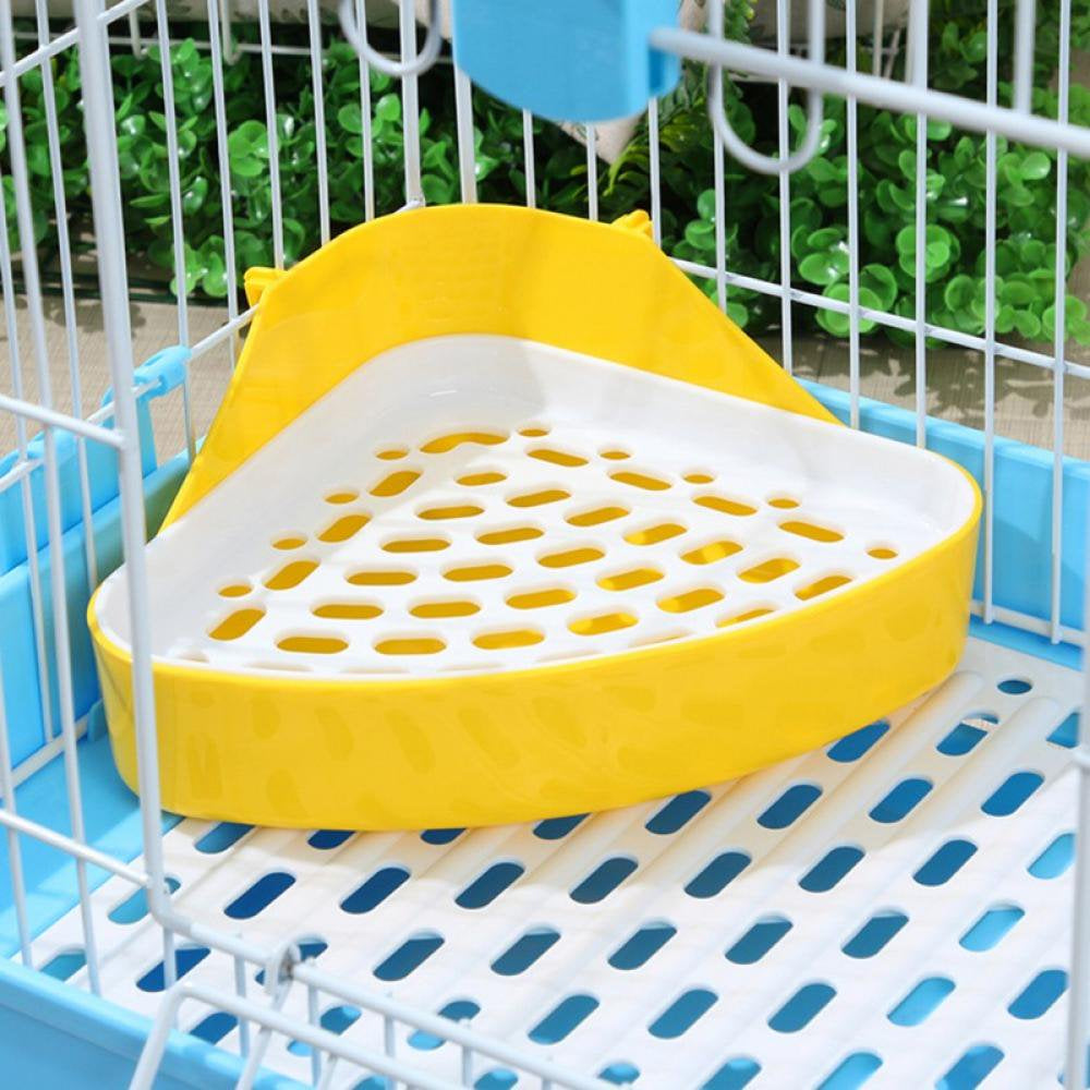 Triangle Potty Trainer Corner Litter Bedding Box Pet Pan for Small Animal/Baby Rabbit/Guinea Pig/Small Chinchillas/Ferret