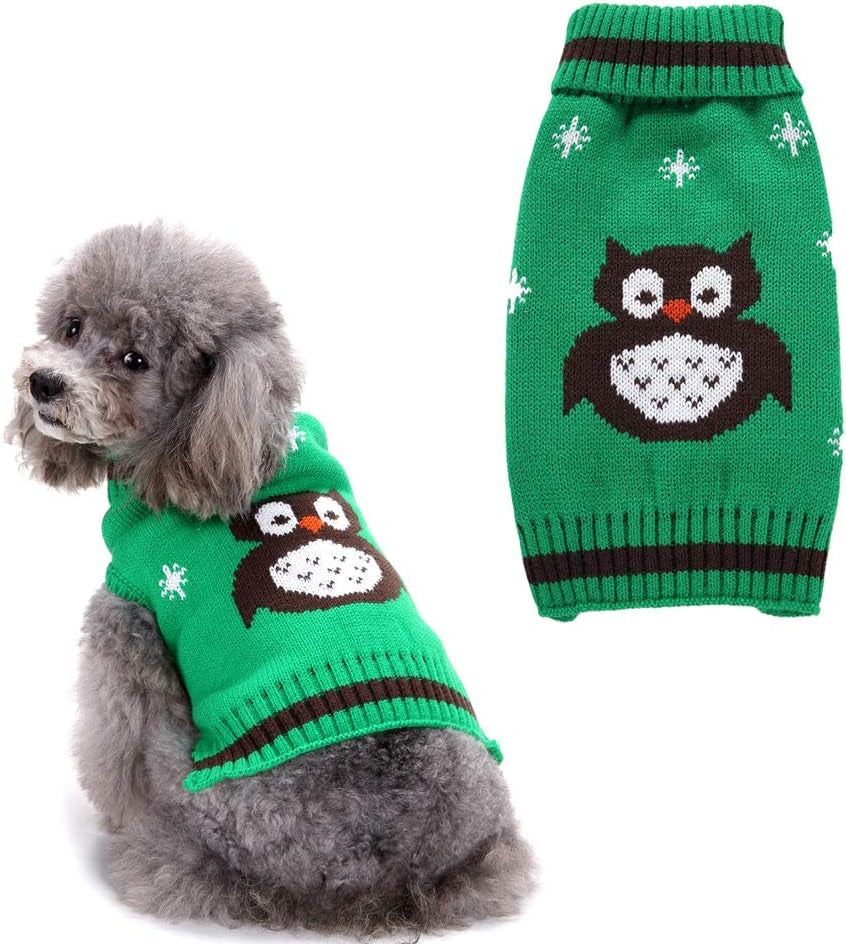 NACOCO Pet Clothes the Owl Sweater the Cat Dog Sweater Christmas Pet Jacket Dog Apparel (Orange, L) Animals & Pet Supplies > Pet Supplies > Dog Supplies > Dog Apparel NACOCO Green Medium (Pack of 1) 