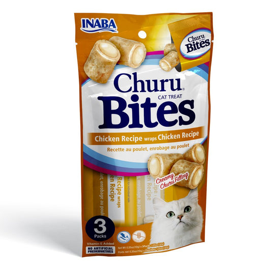 INABA Churu Bites for Cats, Churu Filled Soft Baked Chicken, 0.35 Oz Each Tube, 3 Tubes, Tuna Recipe Animals & Pet Supplies > Pet Supplies > Cat Supplies > Cat Treats Inaba Foods (USA) Inc. Chicken Recipe  