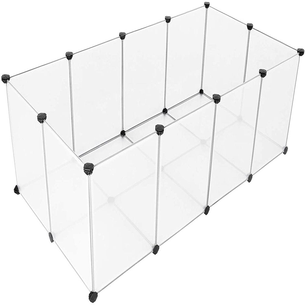 SONGMICS Pet Playpen, Fence Cage with Bottom for Small Animals, White Animals & Pet Supplies > Pet Supplies > Dog Supplies > Dog Kennels & Runs SONGMICS   