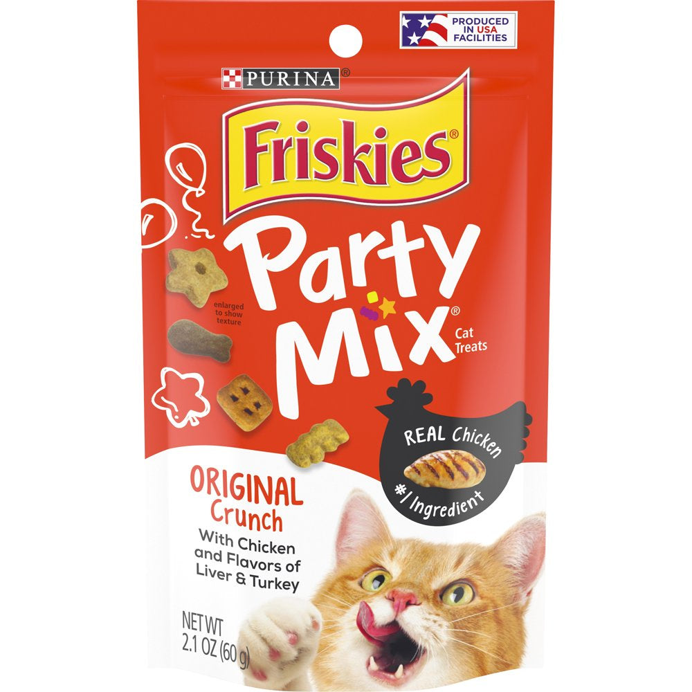 Friskies Cat Treats, Party Mix Original Crunch, 20 Oz. Canister