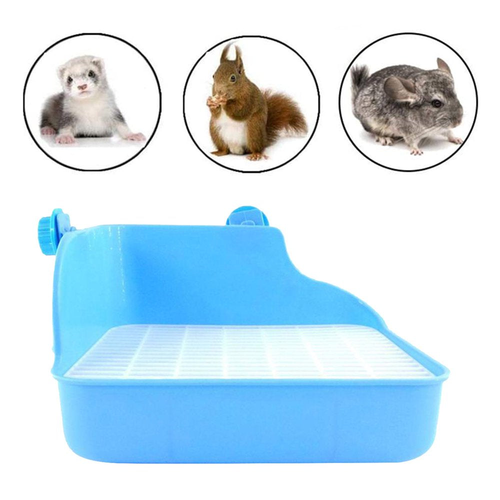 Pet Rabbit Corner Litter Box Cage Potty Trainer Rectangular Pet Pan Cleaning Guinea Pigs Hamster Animals & Pet Supplies > Pet Supplies > Small Animal Supplies > Small Animal Bedding Gazechimp   