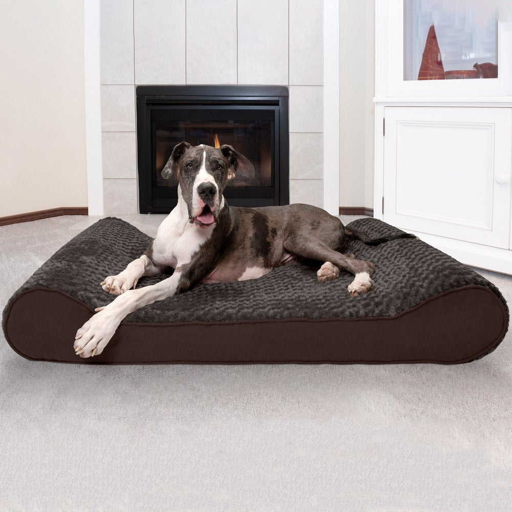 Furhaven Pet Products, Orthopedic Ultra Plush Luxe Lounger Pet Bed for Dogs & Cats, Chocolate, Giant Animals & Pet Supplies > Pet Supplies > Cat Supplies > Cat Beds FurHaven Pet   