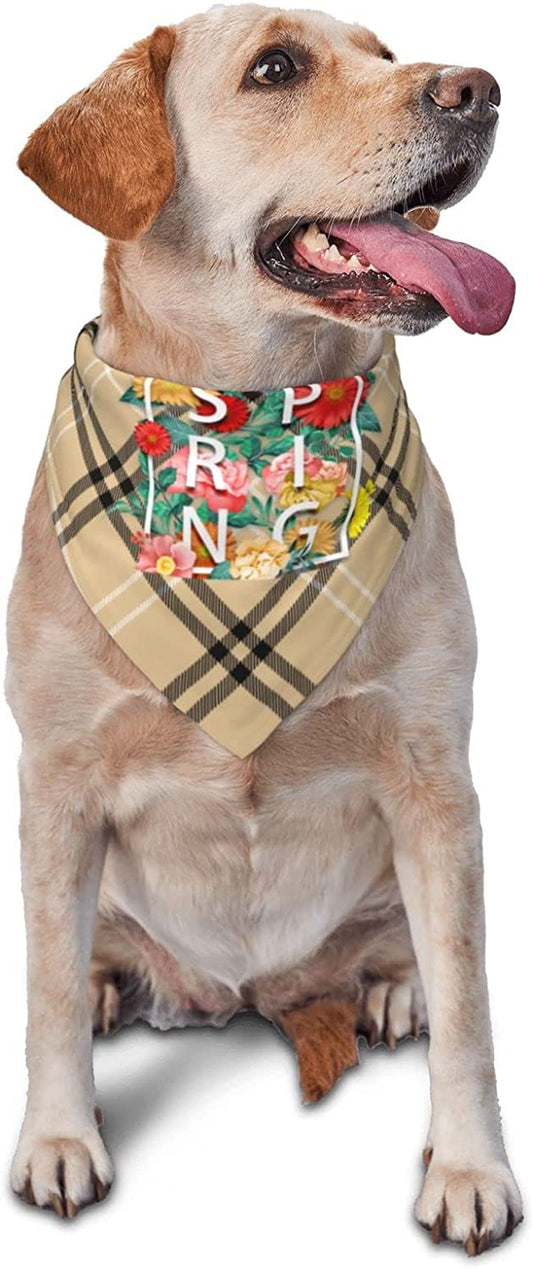 Hello Spring Floral Season Decorative Pet Dog and Cat Decorative Triangle Scarf,Dog Bandana,Breathable and Stain Resistant. Animals & Pet Supplies > Pet Supplies > Dog Supplies > Dog Apparel ZALTAS   