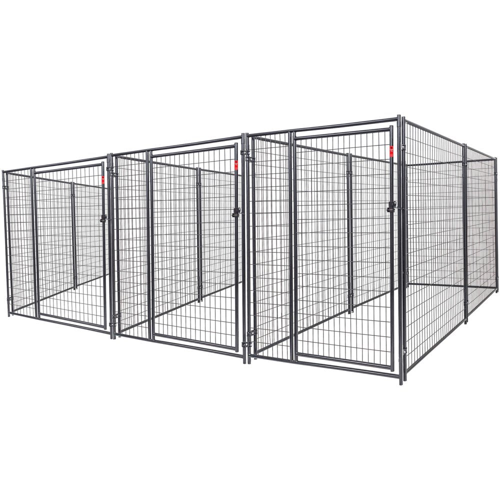 Lucky Dog Heavy Duty Outdoor Dog Kennel, 3-Run, Black, 15'L X 10'W X 6'H Animals & Pet Supplies > Pet Supplies > Dog Supplies > Dog Kennels & Runs Jewett Cameron Company   