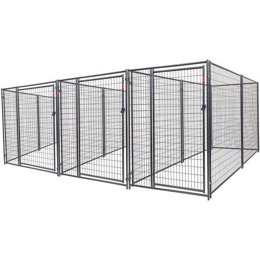 Lucky Dog Heavy Duty Outdoor Dog Kennel, 3-Run, Black, 15'L X 10'W X 6'H Animals & Pet Supplies > Pet Supplies > Dog Supplies > Dog Kennels & Runs Jewett Cameron Company   