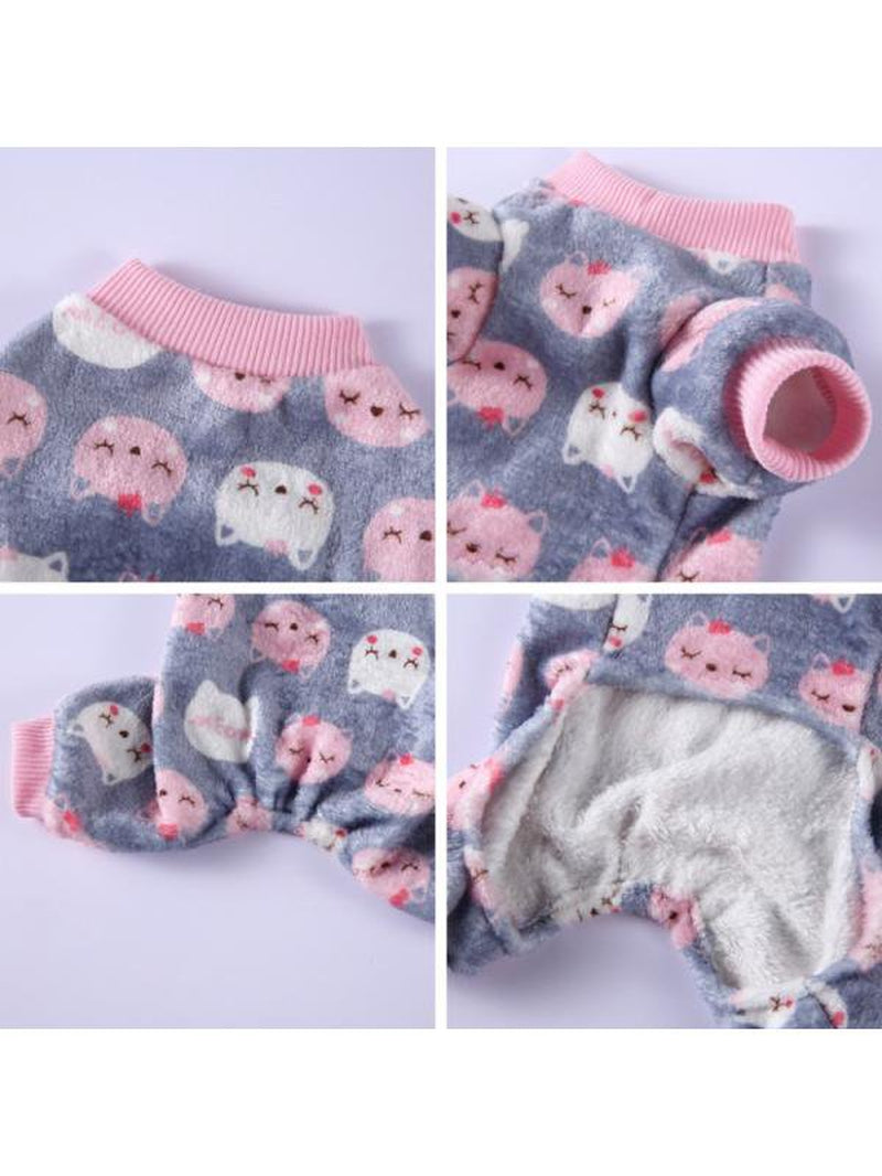 Catlerio Small Dog Fleece Soft Pajamas Jumpsuit Pet Puppy Cat Winter Clothes Warm Apparel Animals & Pet Supplies > Pet Supplies > Dog Supplies > Dog Apparel Catlerio   