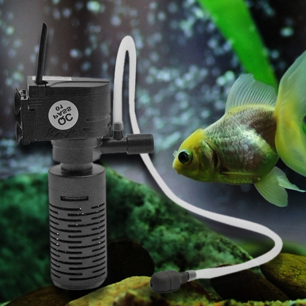 Happybear 3W 3 in 1 Mini Fish Tank Filter Aquarium Oxygen Submersible Water Purifier Animals & Pet Supplies > Pet Supplies > Fish Supplies > Aquarium Filters Happybear   