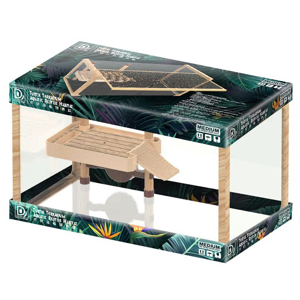 Turtle Tortoise Reptile Pier Floating Climbing Basking Platform Ramp Ladder with Food Water Dish Aquarium Decor Amphibian Leisure Table Animals & Pet Supplies > Pet Supplies > Reptile & Amphibian Supplies > Reptile & Amphibian Food BELUPAI   