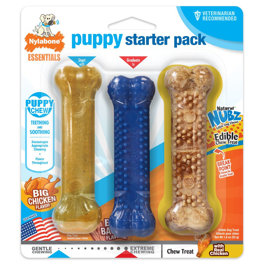 Nylabone Puppy Starter Pack - up to 25 Lbs. Animals & Pet Supplies > Pet Supplies > Dog Supplies > Dog Toys Central Garden and Pet   