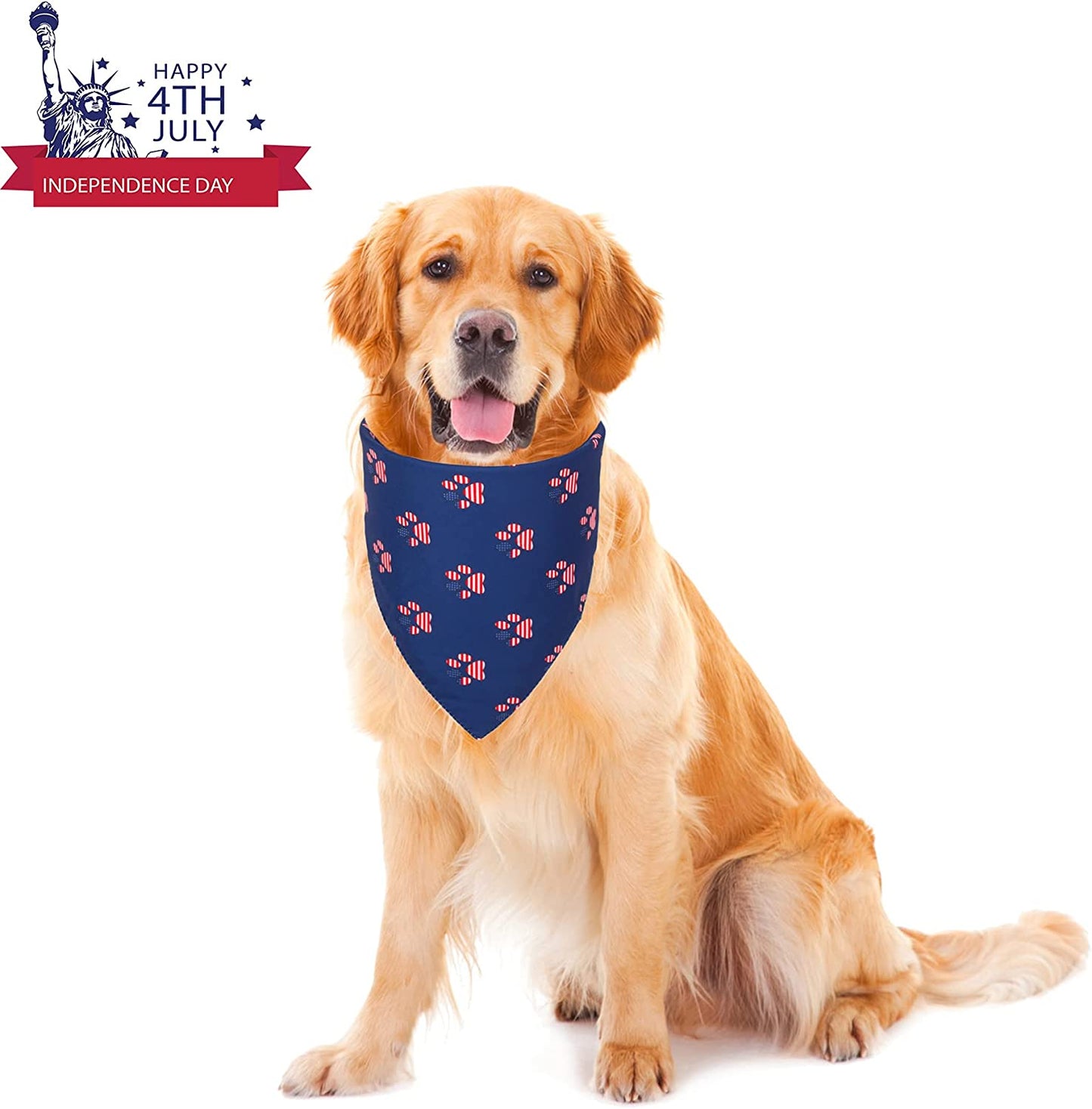 PTDECOR American US Flag Dog Bandana 4Th of July Dog Bandanas Reversible Triangle Bibs Scarf for Small Medium Large Dogs (Style 1) Animals & Pet Supplies > Pet Supplies > Dog Supplies > Dog Apparel PTDECOR   