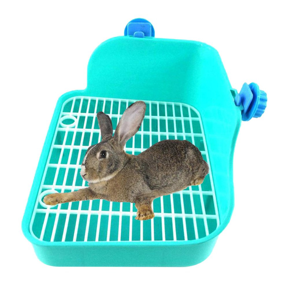 Rabbit Litter Box Toilet, Cage Box Potty Trainer Corner Litter Bedding Box Pet Galesaur,Small Animals, Guinea Pigs, Chinchilla, Ferret - Green