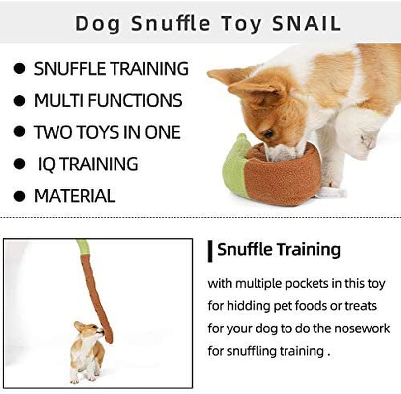 Fastsun Treat Dispensing Dog Toys Dog Rope Toy Squeaky Puzzle Enrichment Snuffle Toys Dog Treat Toys for All Dogs Tough Chew Teething Soft Puppy Toy (Snail) Animals & Pet Supplies > Pet Supplies > Dog Supplies > Dog Toys FastSun   