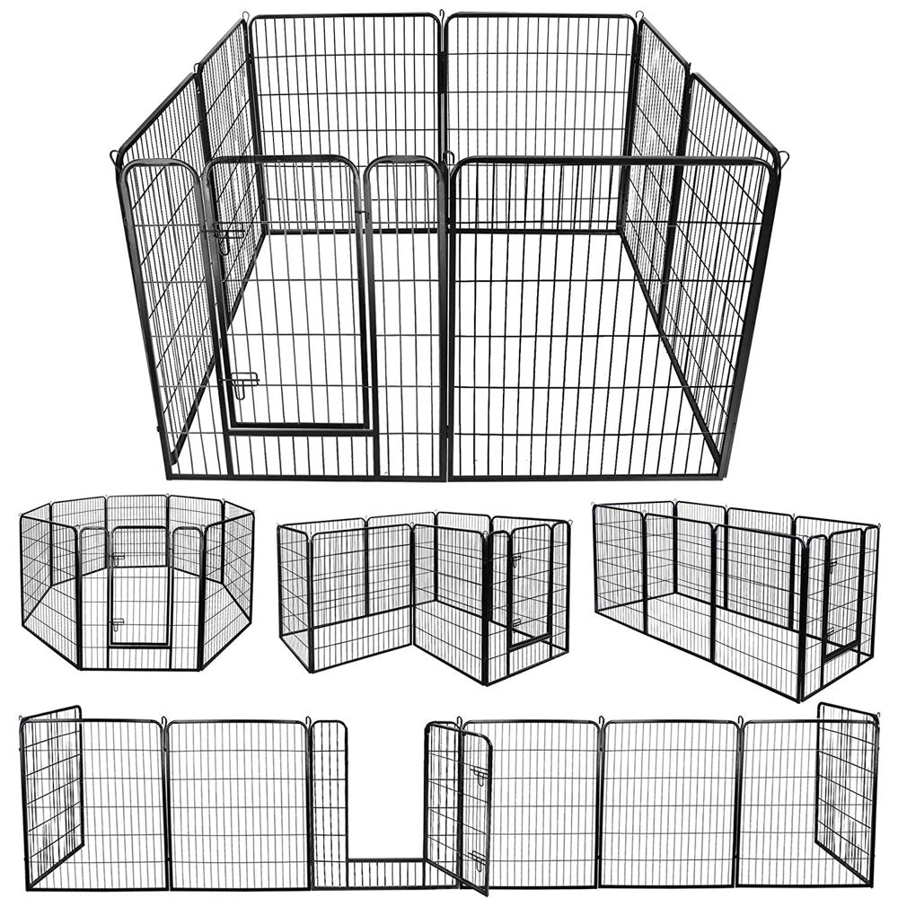 Dog Fence 8 Panels 40" H Pet Playpen Metal Outdoor Portable Camping Dog Fences Runs Cage Foldable Exercise Pens Fencing with Doors Indoor Temporary Fence for Dogs, Puppy, Garden Animals & Pet Supplies > Pet Supplies > Dog Supplies > Dog Kennels & Runs ChuHeDianZi   