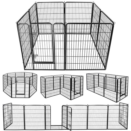 Dog Fence 8 Panels 40" H Pet Playpen Metal Outdoor Portable Camping Dog Fences Runs Cage Foldable Exercise Pens Fencing with Doors Indoor Temporary Fence for Dogs, Puppy, Garden Animals & Pet Supplies > Pet Supplies > Dog Supplies > Dog Kennels & Runs ChuHeDianZi   