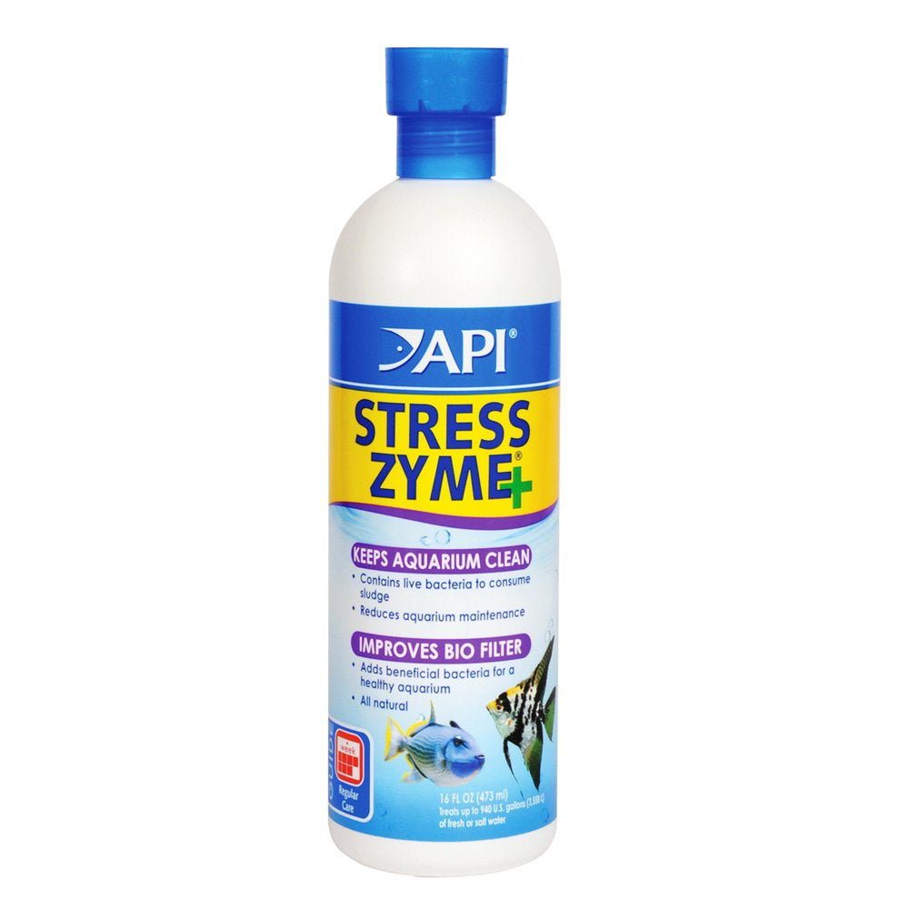 API Stress Zyme, Freshwater and Saltwater Aquarium Cleaning Solution, 16 Oz