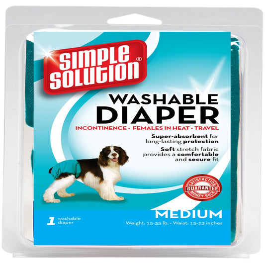 Simple Solution Washable Female Dog Diaper, Medium, 1 Pack Animals & Pet Supplies > Pet Supplies > Dog Supplies > Dog Diaper Pads & Liners Simple Solution   