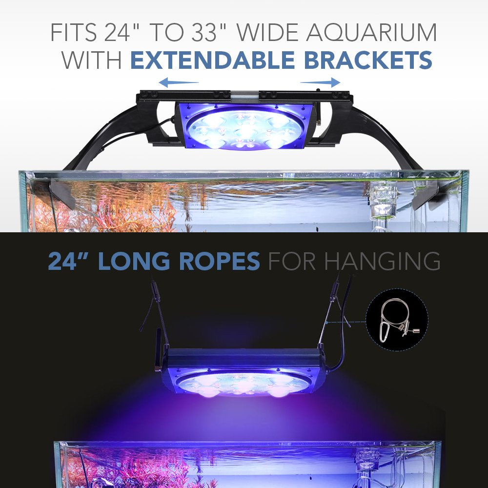 Ctlite 100V-240V 192 W 65 Leds Aquarium Light Fish Tank Clip Lamp with Wifi & Manual Control for Freshwater
