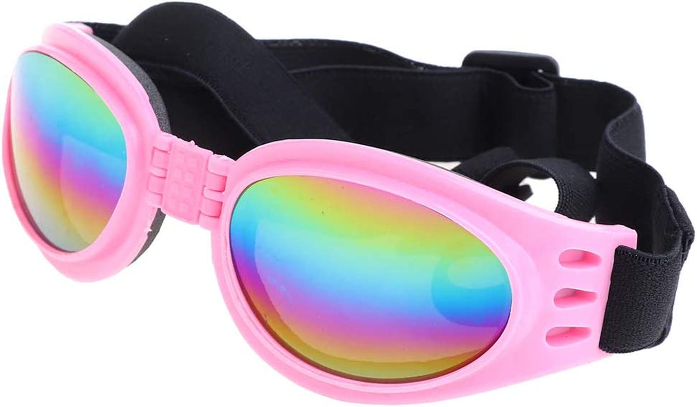 Zhaibiao-Us Adjustable Dog Goggles Pet Dog Sunglasses Foldable Dog UV Sunglasses for Travel Dog Photo Props (Pink) Animals & Pet Supplies > Pet Supplies > Dog Supplies > Dog Apparel zhaibiao-us Pink  