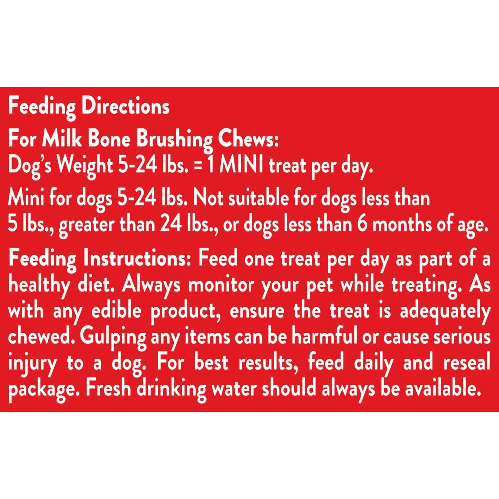 Milk-Bone Brushing Chews Daily Dental Dog Treats, Mini, 7.1 Oz., 18 Bones per Bag Animals & Pet Supplies > Pet Supplies > Dog Supplies > Dog Treats The J.M. Smucker Company   