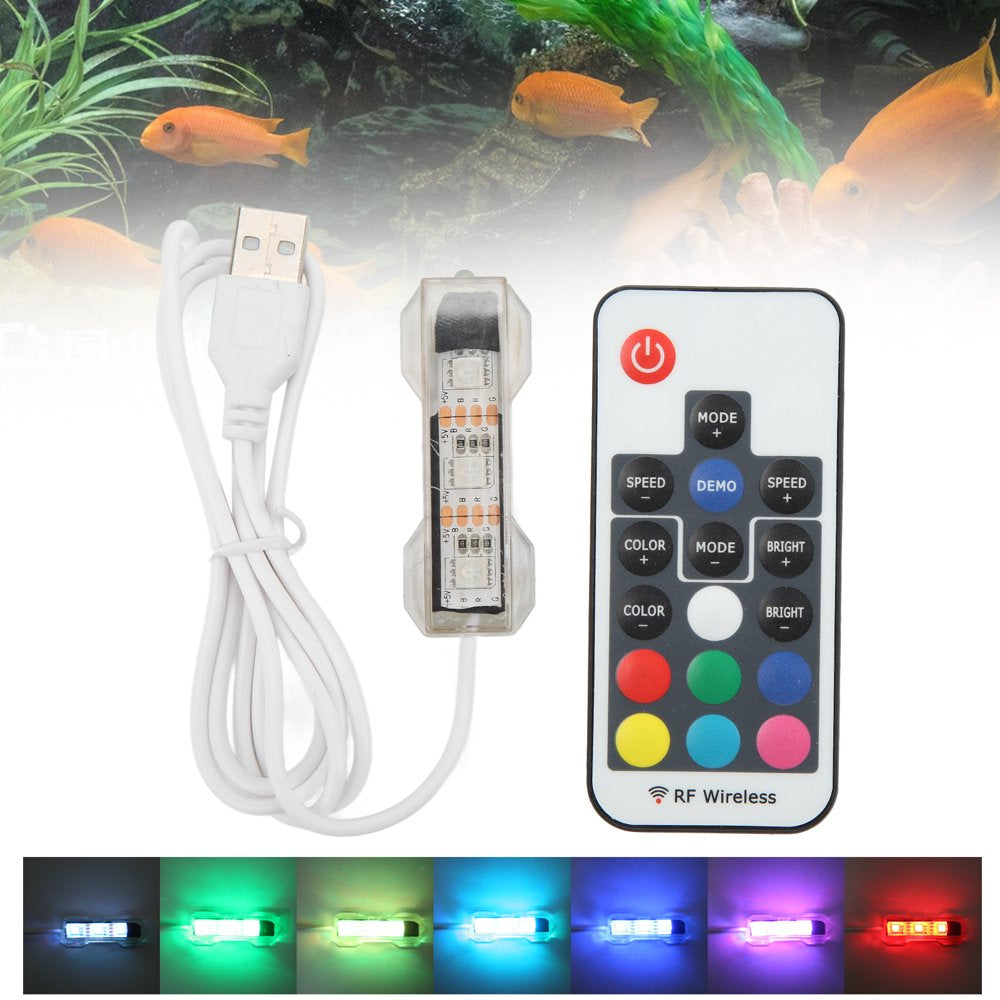 LED Aquarium Light, Colorful USB Charging Underwater Light Light Weight for Small Fish Tanks for Medium Fish Tanks White Line Animals & Pet Supplies > Pet Supplies > Fish Supplies > Aquarium Lighting Spptty   