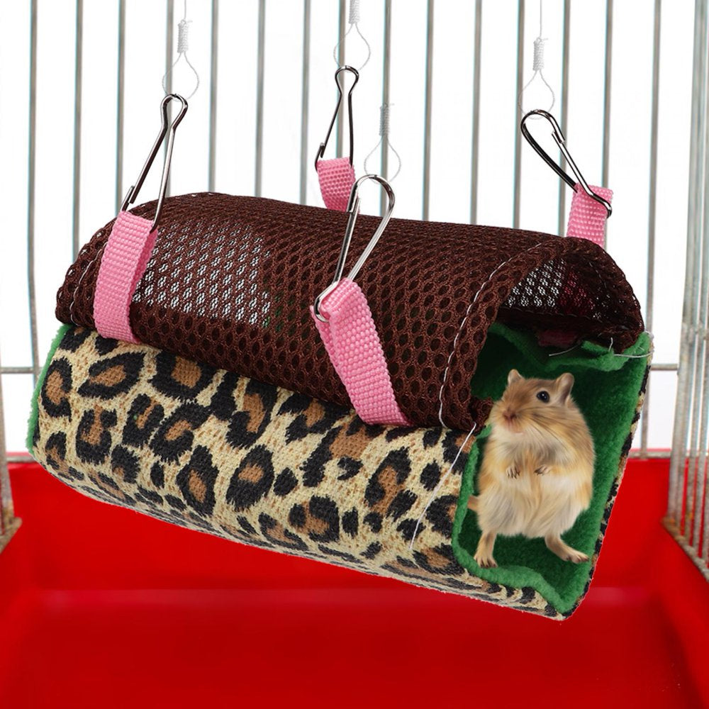 Haofy Small Animal Hammock Comfortable Soft Flannelette Sleepy Pad Hammock Green Leopard Print Pet Bedding Accessories for Small Animals Rats, Hamster, Chinchilla, Guinea Pig Animals & Pet Supplies > Pet Supplies > Small Animal Supplies > Small Animal Bedding Haofy   