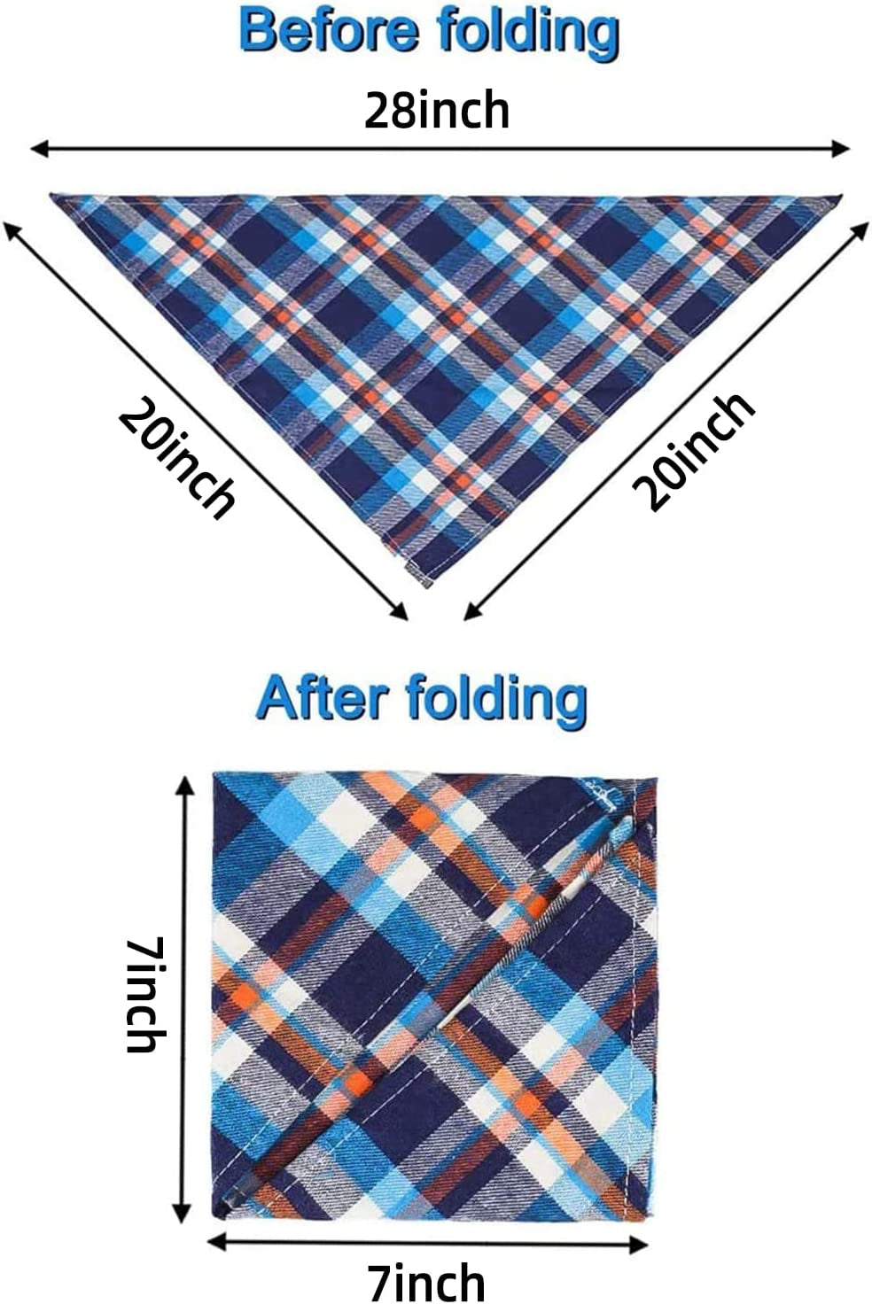 VIPITH 8 Pack Triangle Dog Bandanas, Reversible Plaid Painting Bibs Scarf, Washable and Adjustable Kerchief Set for Small to Large Dogs Cats Pets(Size L) Animals & Pet Supplies > Pet Supplies > Dog Supplies > Dog Apparel VIPITH   