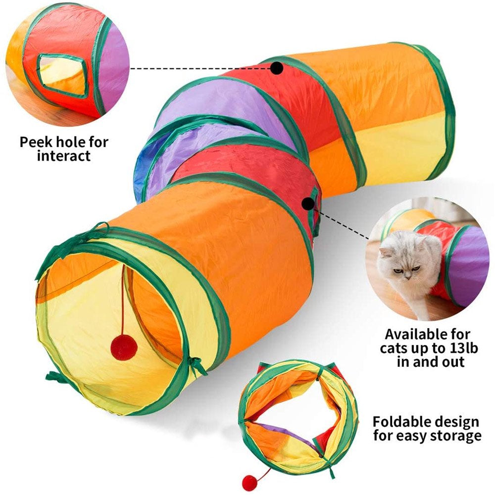 Cat Tunnel Cat Toy for Indoor Cat Interactive Pet Toy Play Foldable Thru Color Animals & Pet Supplies > Pet Supplies > Cat Supplies > Cat Toys Zhoubian   