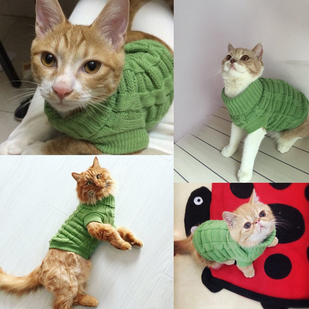 Pet Dog Cat Warm Coat Knit Sweater Winter Clothes Apparel for Small Puppy Animals & Pet Supplies > Pet Supplies > Cat Supplies > Cat Apparel Unique Bargains   