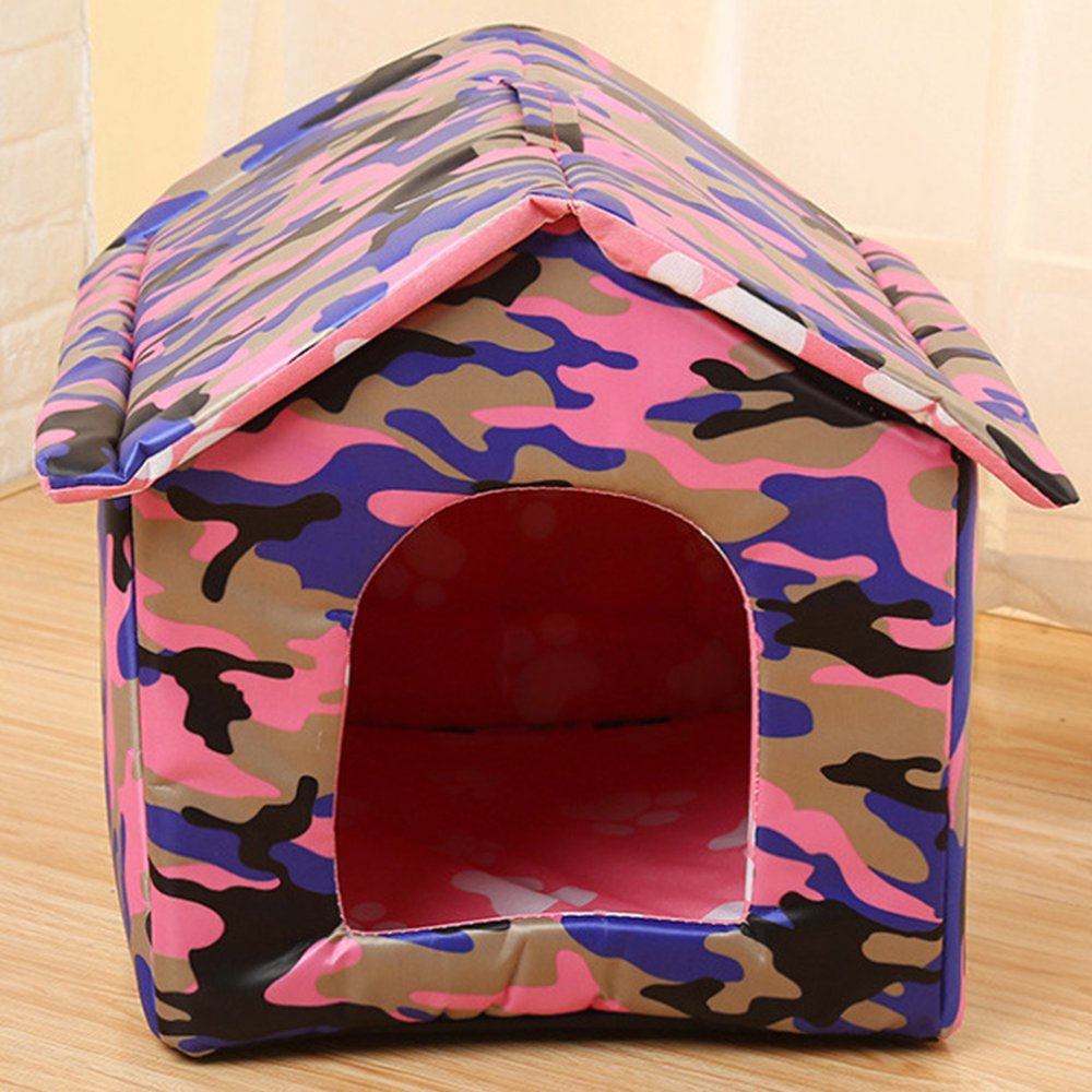 Pet Enjoy Dog House Kennel,Camouflage Weather & Water Resistant Foldable Dog House,Detachable Outdoor Dog Cat Pet Kennel Easy Assembly