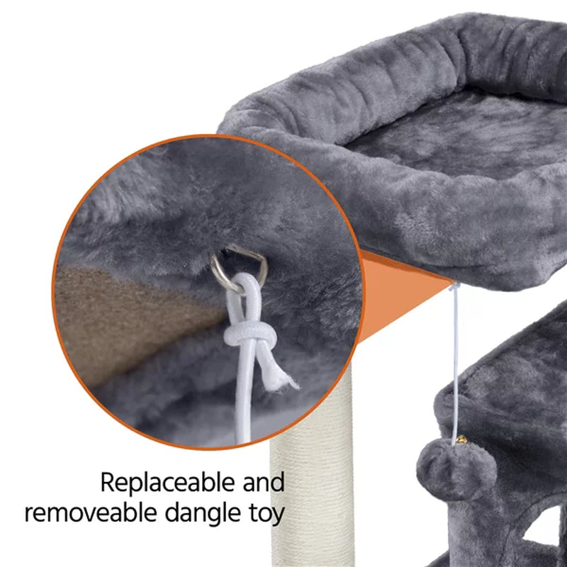 Smilemart 36" Cat Tree with Condo and Scratching Post Tower, Dark Gray Animals & Pet Supplies > Pet Supplies > Cat Supplies > Cat Furniture SmileMart   