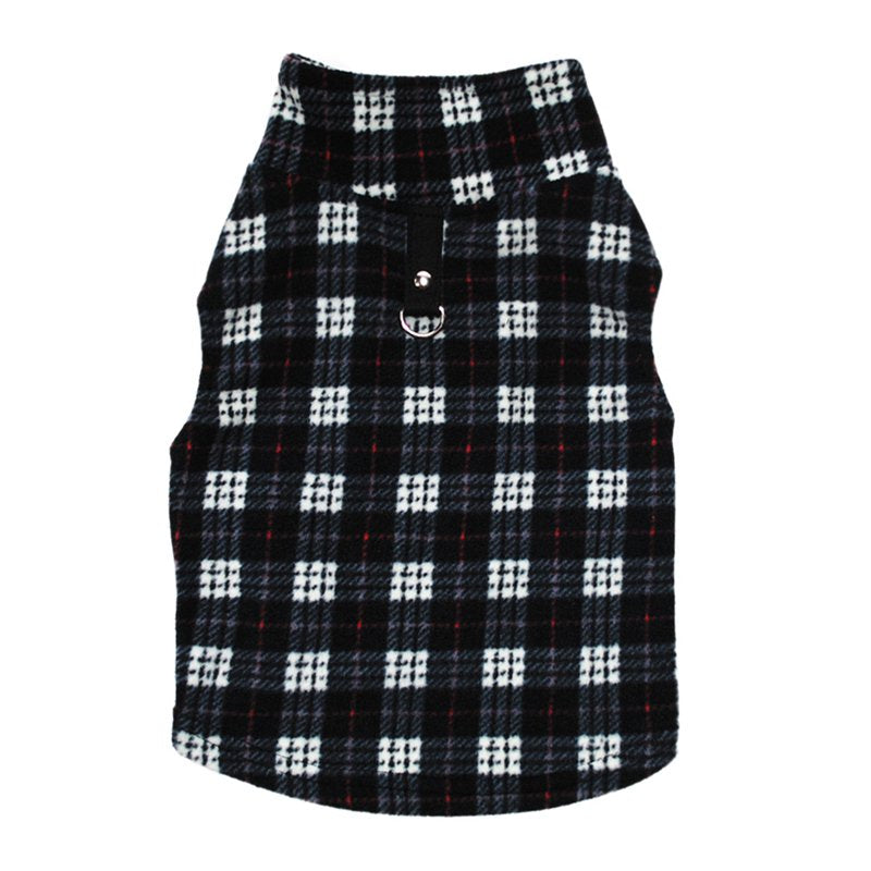 VICOODA Pet Dog Polar Fleece Vest, Autumn Winter Pet Plaid Jacket Dog Coat Cold Weather Clothes Apparels for Small Medium Large Dogs,Black,S Animals & Pet Supplies > Pet Supplies > Dog Supplies > Dog Apparel Vicooda XXL Black 