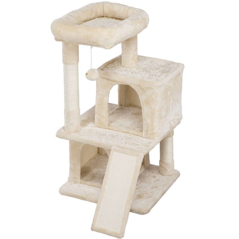 Smilemart 36" Cat Tree with Condo and Scratching Post Tower, Dark Gray Animals & Pet Supplies > Pet Supplies > Cat Supplies > Cat Furniture SmileMart Beige  