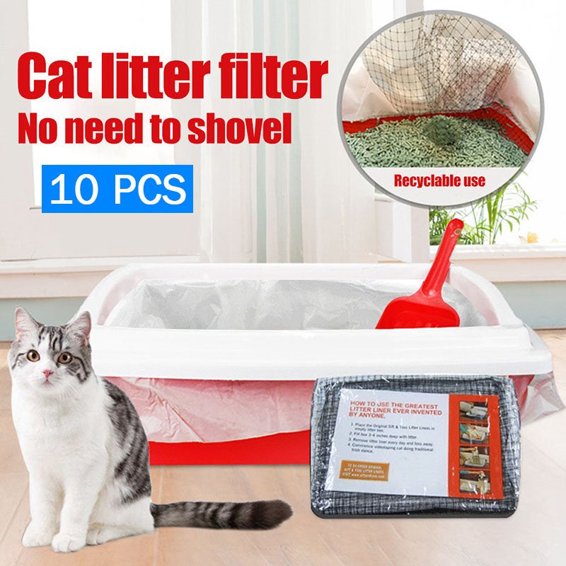 Replacement Liner for Cat Pan Base Cat Feces Filter Net Cats Sifting Litter Tray Liners Litter Box Liners 10 Pcs Animals & Pet Supplies > Pet Supplies > Cat Supplies > Cat Litter Box Liners vibratepet   