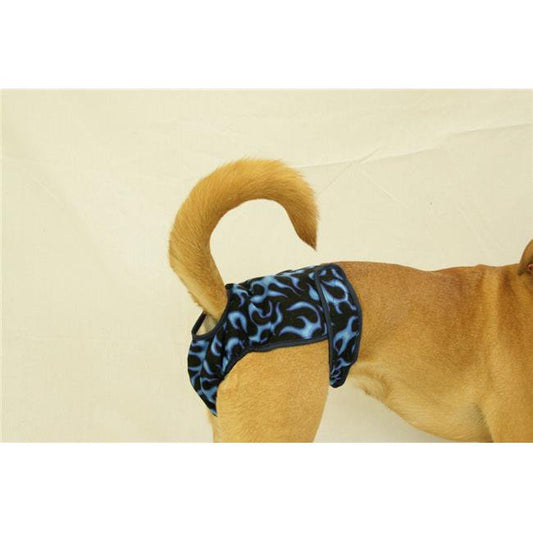 Seasonals 41108BFL Washable Female Dog Diaper&#44; Blue Flames - Extra Small