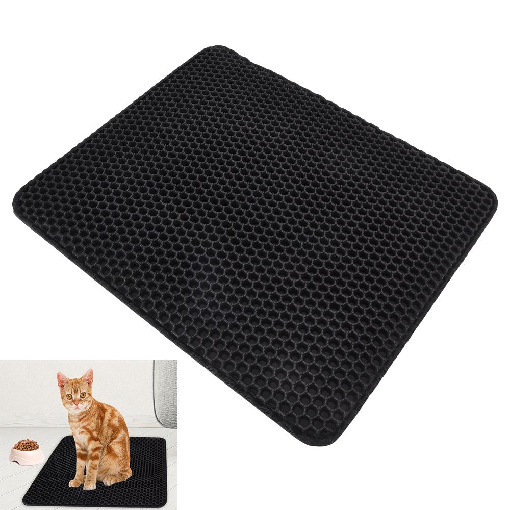 Cat Litter Pad, Cat Litter Mat Less Waste anti Slip Easy for Cat Litter Box Black