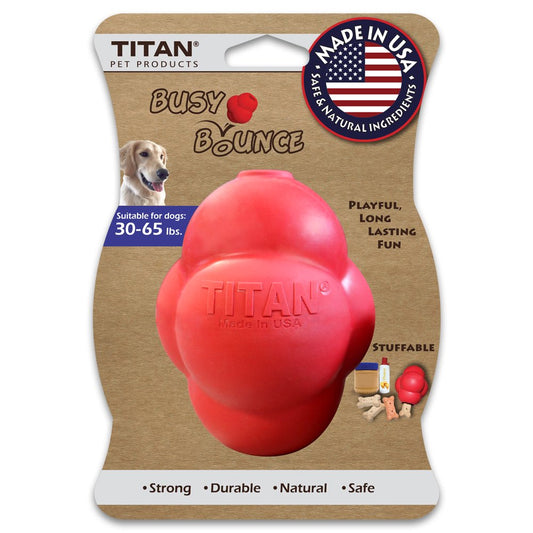 Titan Busy Bounce Durable Rubber Dog Toy, Large, Red Animals & Pet Supplies > Pet Supplies > Dog Supplies > Dog Toys Lavelle Industries, Inc.   