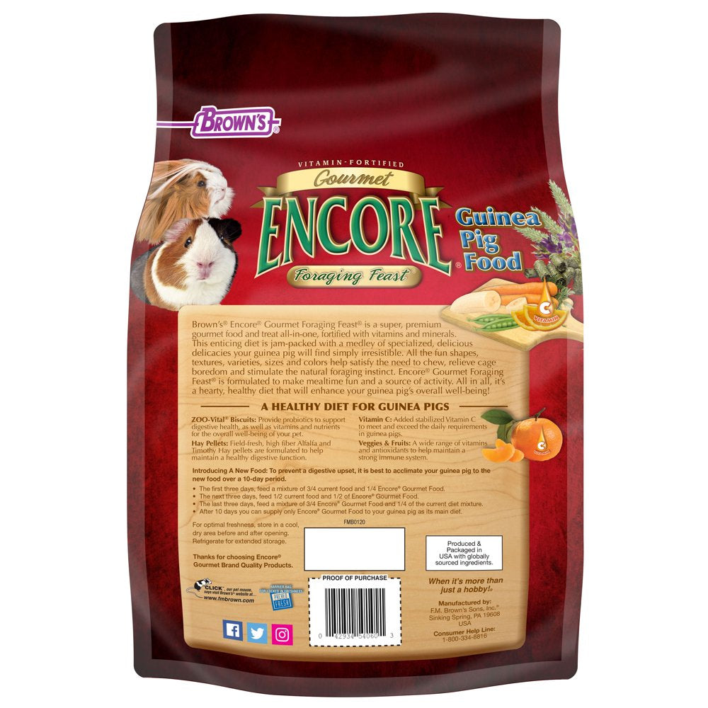 Encore Gourmet Foraging Feast Guinea Pig Food, 4 Lb. Animals & Pet Supplies > Pet Supplies > Small Animal Supplies > Small Animal Food F.M. Brown's Sons, Inc.   