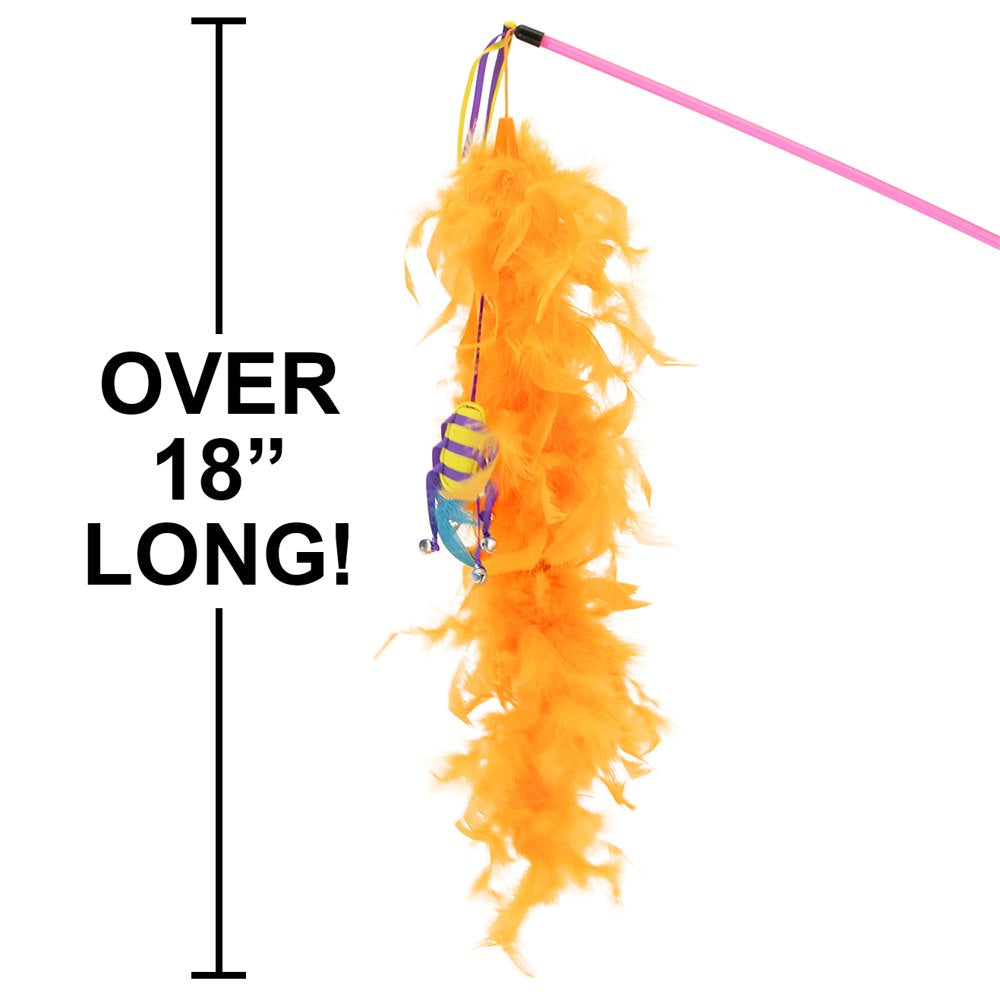 Kitty City Summertime Feather Cat Toy Wand, Size Large Animals & Pet Supplies > Pet Supplies > Cat Supplies > Cat Toys Sport Pet   