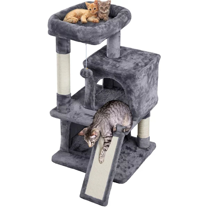 Smilemart 36" Cat Tree with Condo and Scratching Post Tower, Dark Gray Animals & Pet Supplies > Pet Supplies > Cat Supplies > Cat Furniture SmileMart Dark Gray  