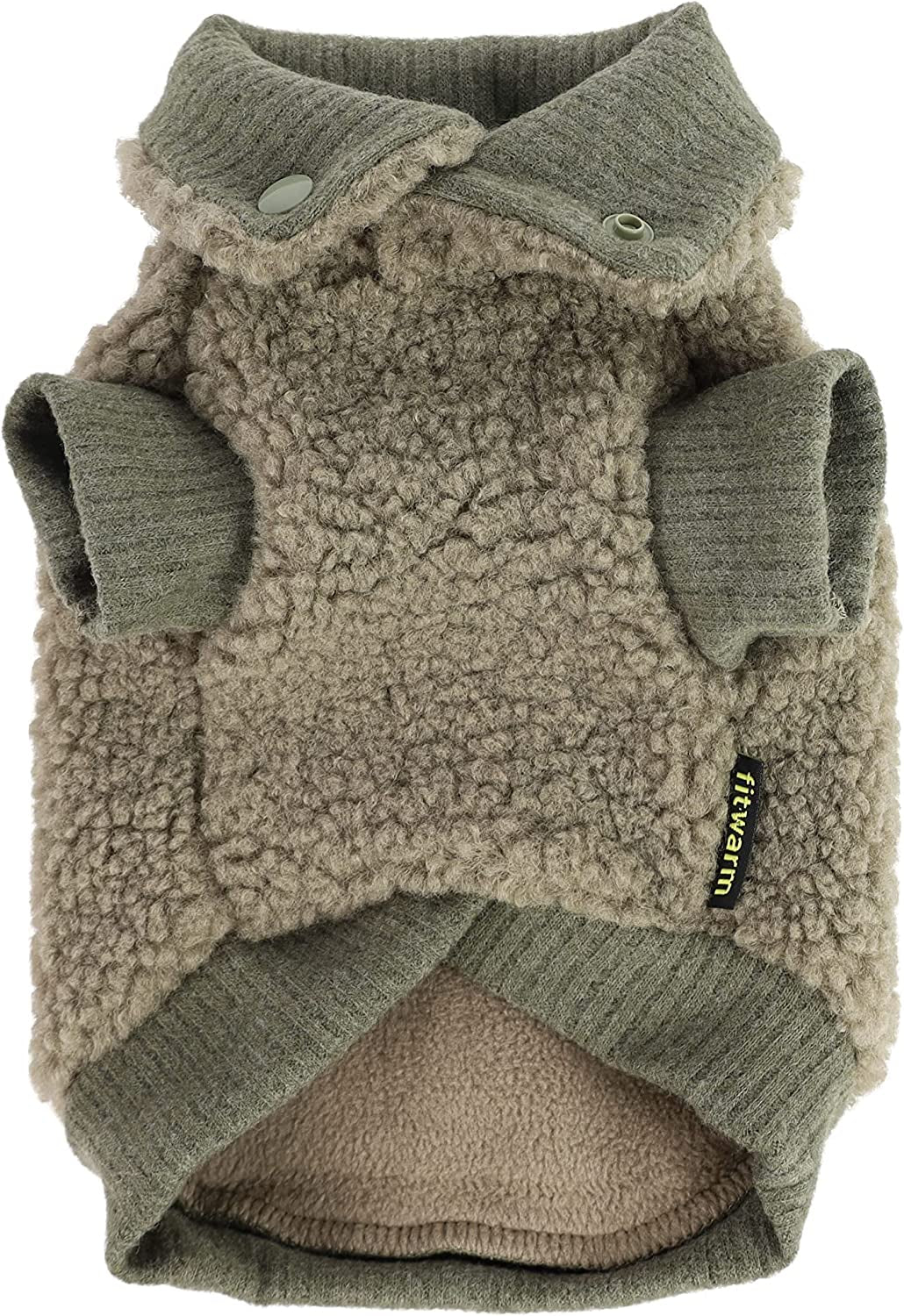 Fitwarm Vest Fuzzy Thick Sherpa Dog Coat Vest Turtleneck Sweater Puppy Winter Clothes Doggie Knitted Pet Cold Weather Clothes Doggy Pullover Jacket Cat Apparel Green Small Animals & Pet Supplies > Pet Supplies > Dog Supplies > Dog Apparel Fitwarm Green Medium 