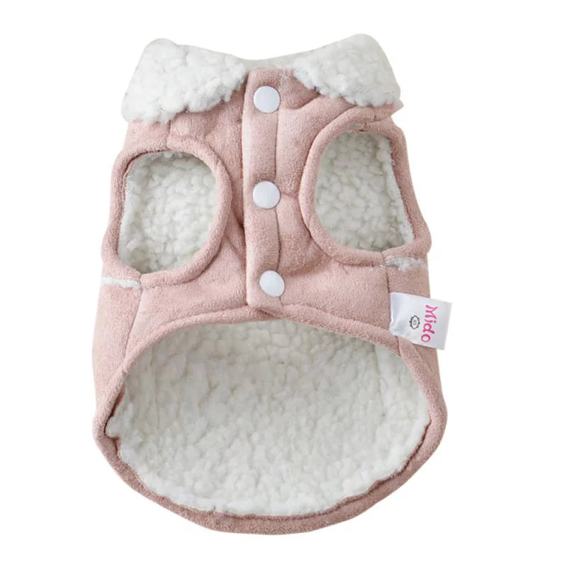 Fleece Lined Warm Dog Jacket for Puppy Winter Cold Weather,Soft Windproof Small Dog Coat