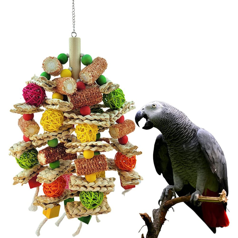 Parrot Toy Colorful Accessories Natural Wooden Puzzle Toy Bird Cage Chewing Toy for Cockatiels Macaw Animals & Pet Supplies > Pet Supplies > Bird Supplies > Bird Cage Accessories duixinghas   