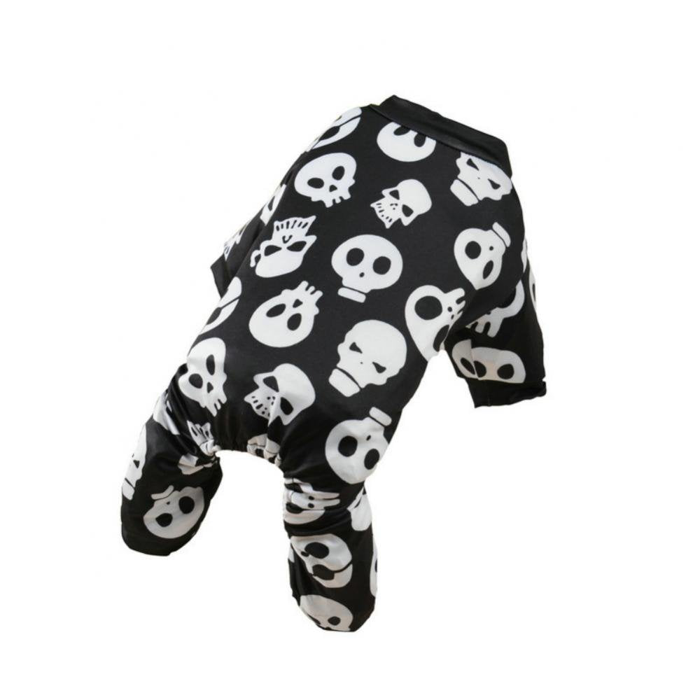 Halloween Dog Pajamas Costumes Pet Clothes Cat Apparel Shirt Winter Holiday Cute Pjs Outfits for Doggie Onesies Animals & Pet Supplies > Pet Supplies > Cat Supplies > Cat Apparel Canopy M Black 