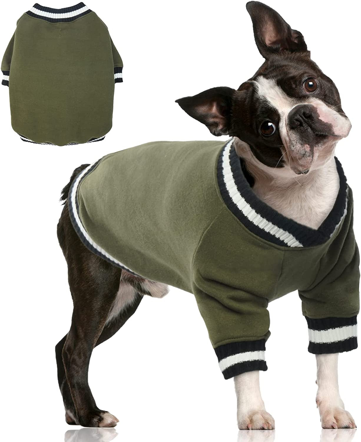 FUAMEY Dog Pullover Sweater, Dog Winter Coat Cold Weather Outfit Dog Clothes Warm Dog Jacket Small Medium Large Dog Winter Vest Easy on Puppy Boy Girl Sweater Animals & Pet Supplies > Pet Supplies > Dog Supplies > Dog Apparel FUAMEY green X-Large(chest:33in) 