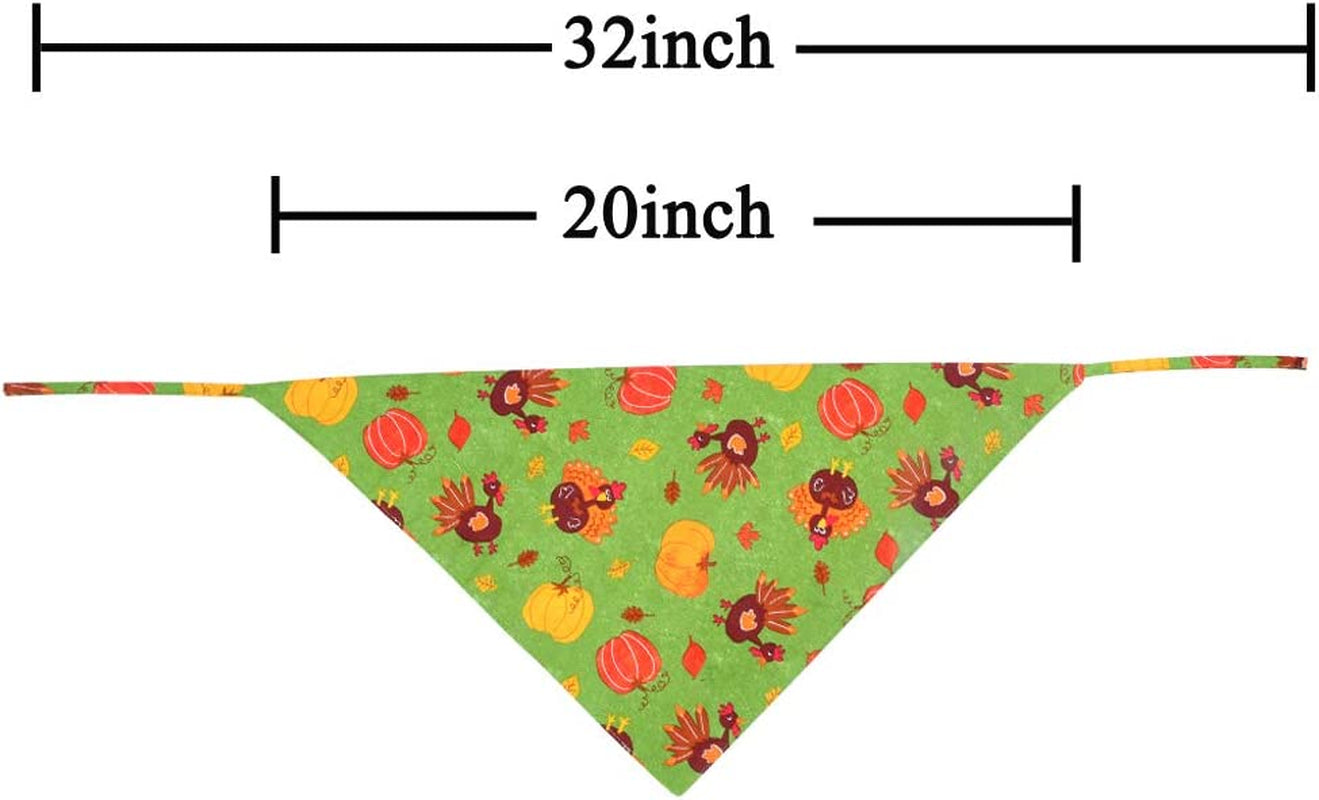 KZHAREEN 2 Pack Thanksgiving Dog Bandana Reversible Triangle Bibs Scarf Accessories for Dogs Cats Pets Animals Animals & Pet Supplies > Pet Supplies > Dog Supplies > Dog Apparel KZHAREEN   