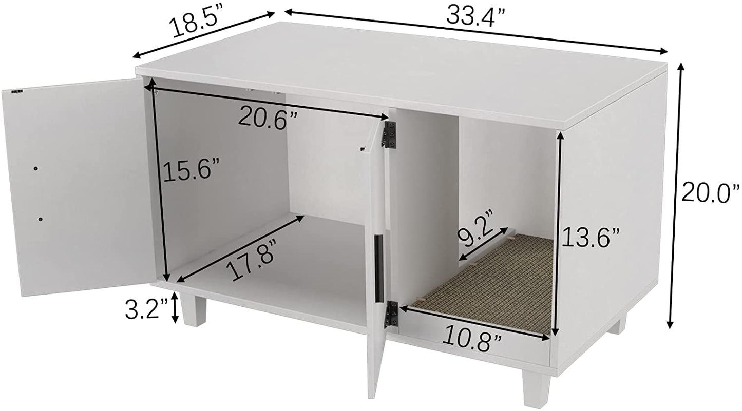 GDLF Pet Crate Cat Washroom Hidden Litter Box Enclosure as Table Nightstand with Scratch Pad,Stackable Animals & Pet Supplies > Pet Supplies > Cat Supplies > Cat Furniture GDLF   